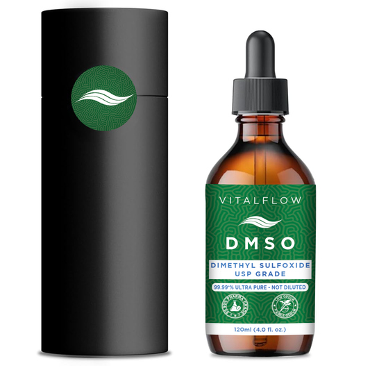DMSO (Dimethyl Sulphoxide) Liquid 99.99+% Purity Pharmaceutical Grade (USP) - 120ml Amber Glass Bottle With Dropper