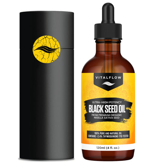 Organic Extra Virgin Cold Pressed Black Seed Nigella Sativa Oil 120ml - 100% Pure and Natural Cold Pressed with Ultra High Thymoquinone Content