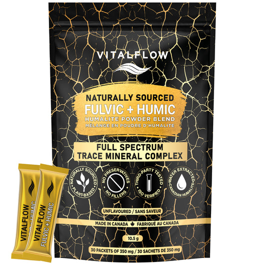 Fulvic & Humic Acid Powder Sticks | 350mg from Canadian Humalite | 30 Single-Serve Sticks