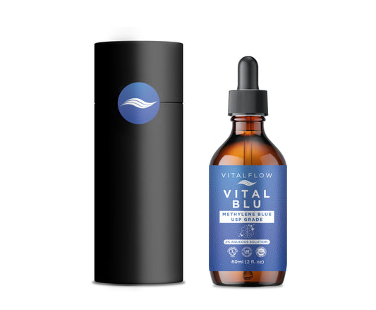 2% High Concentrate Methylene Blue USP Grade 60ml (2fl. oz) - Ultra High Third-Party Tested Purity - Formaldehyde Free - Sturdy Packaging - VITAL BLU