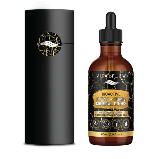 Fulvic + Humic Mineral Drops; 3:1 Humic-Fulvic Bioactive Blend - 60 mL Amber Dropper | GMP & ISO Verified, Third-Party Tested, No Preservatives