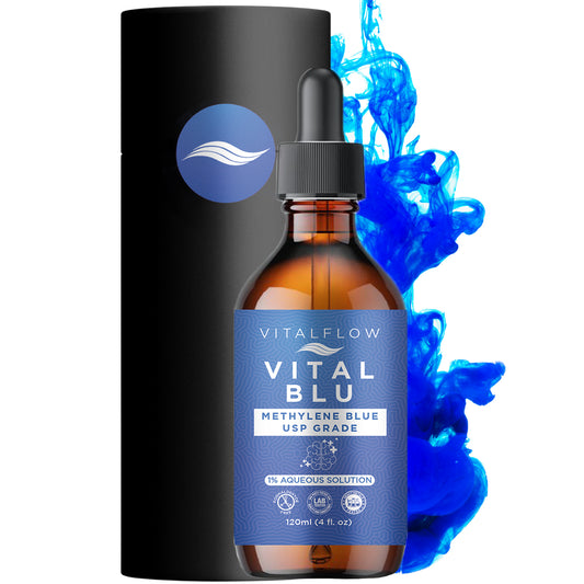 VITAL BLU Methylene Blue 1% USP Grade 120ml (4fl. oz), High Tested Purity, Formaldehyde Free