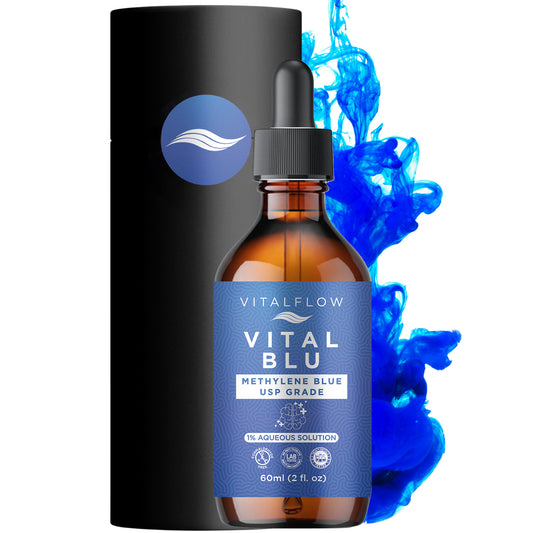 VITAL BLU Methylene Blue 1% USP Grade 60ml (2 fl. oz), High Tested Purity, Formaldehyde Free