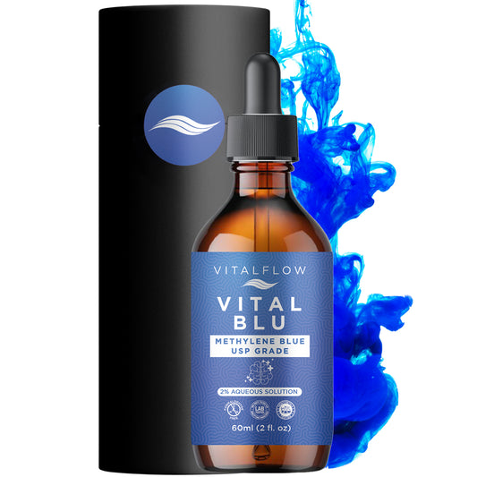 2% High Concentrate Methylene Blue USP Grade 60ml (2fl. oz) - Ultra High Third-Party Tested Purity - Formaldehyde Free - Sturdy Packaging - VITAL BLU