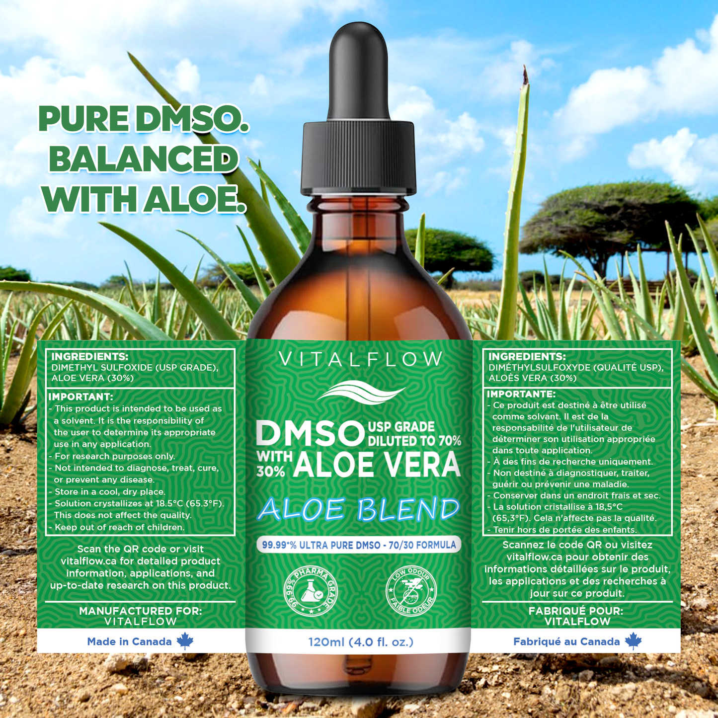 DMSO (USP) in a 70/30 Aloe Vera Blend
