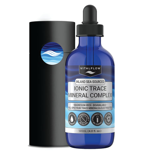 VitalFlow Sea-Sourced Trace Mineral Drops | Magnesium-Rich Full Spectrum Electrolytes |  Concentrate | Hydration, Energy, Balance | 120 mL